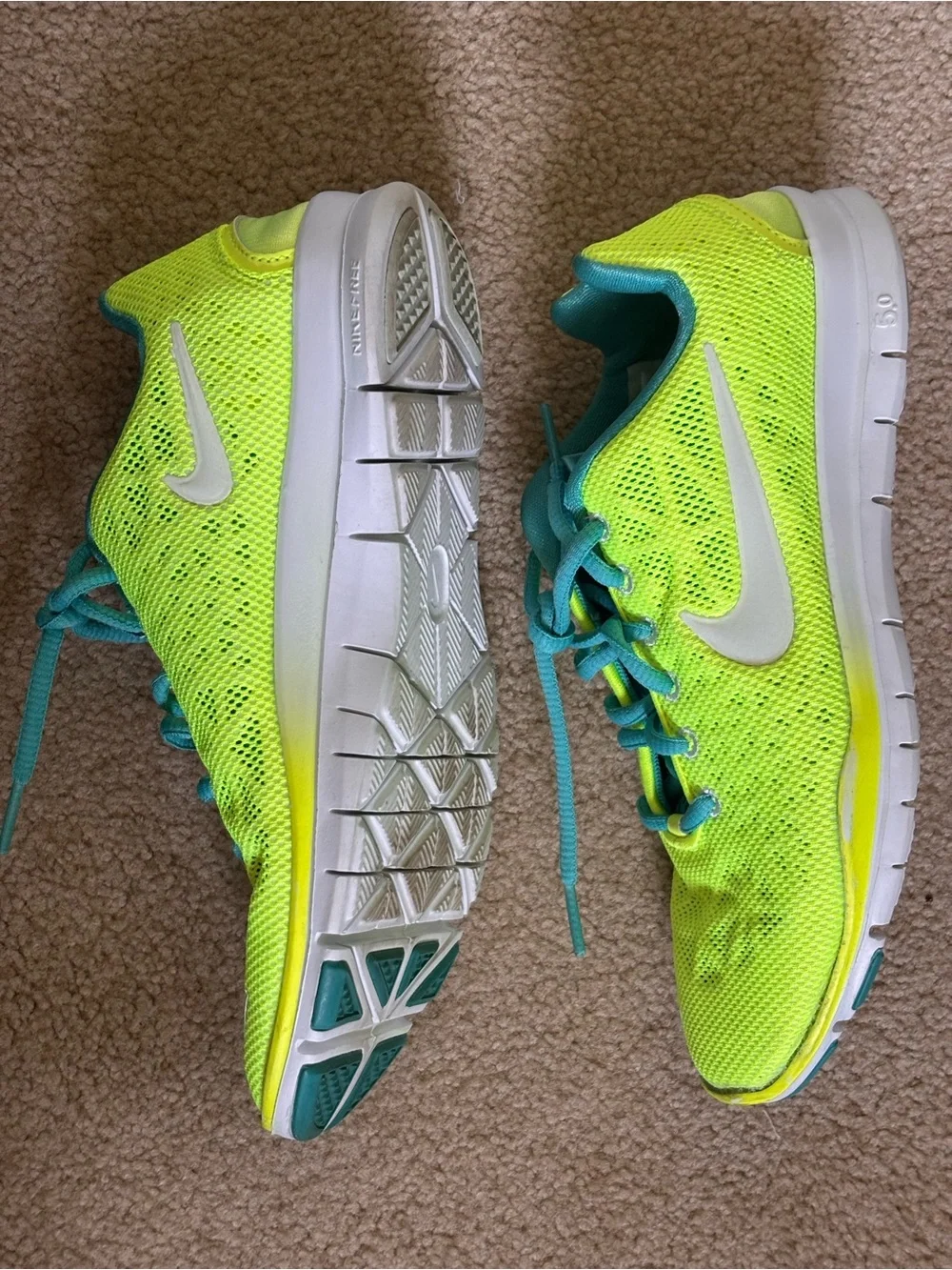 Nike Free TR Fit 3 Breathe Bright Lime & Teal Lightweight Sneakers